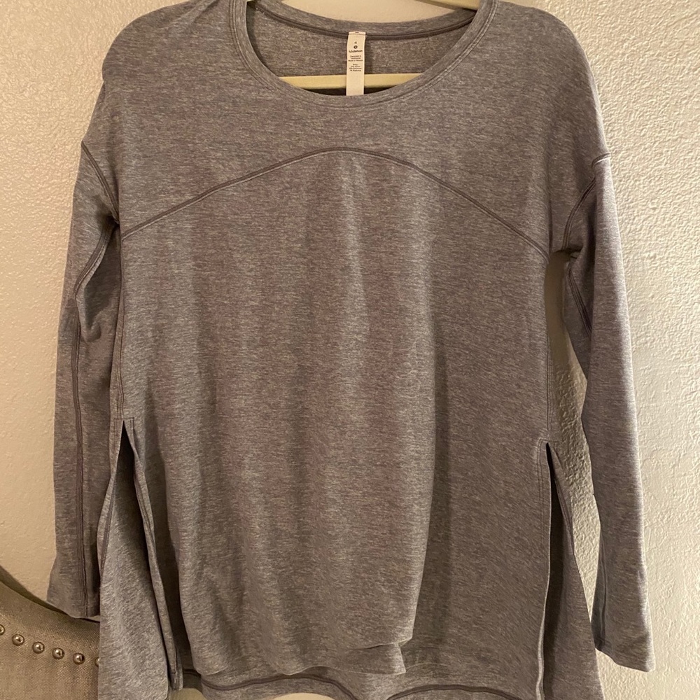 Lululemon grey long sleeve with side slits